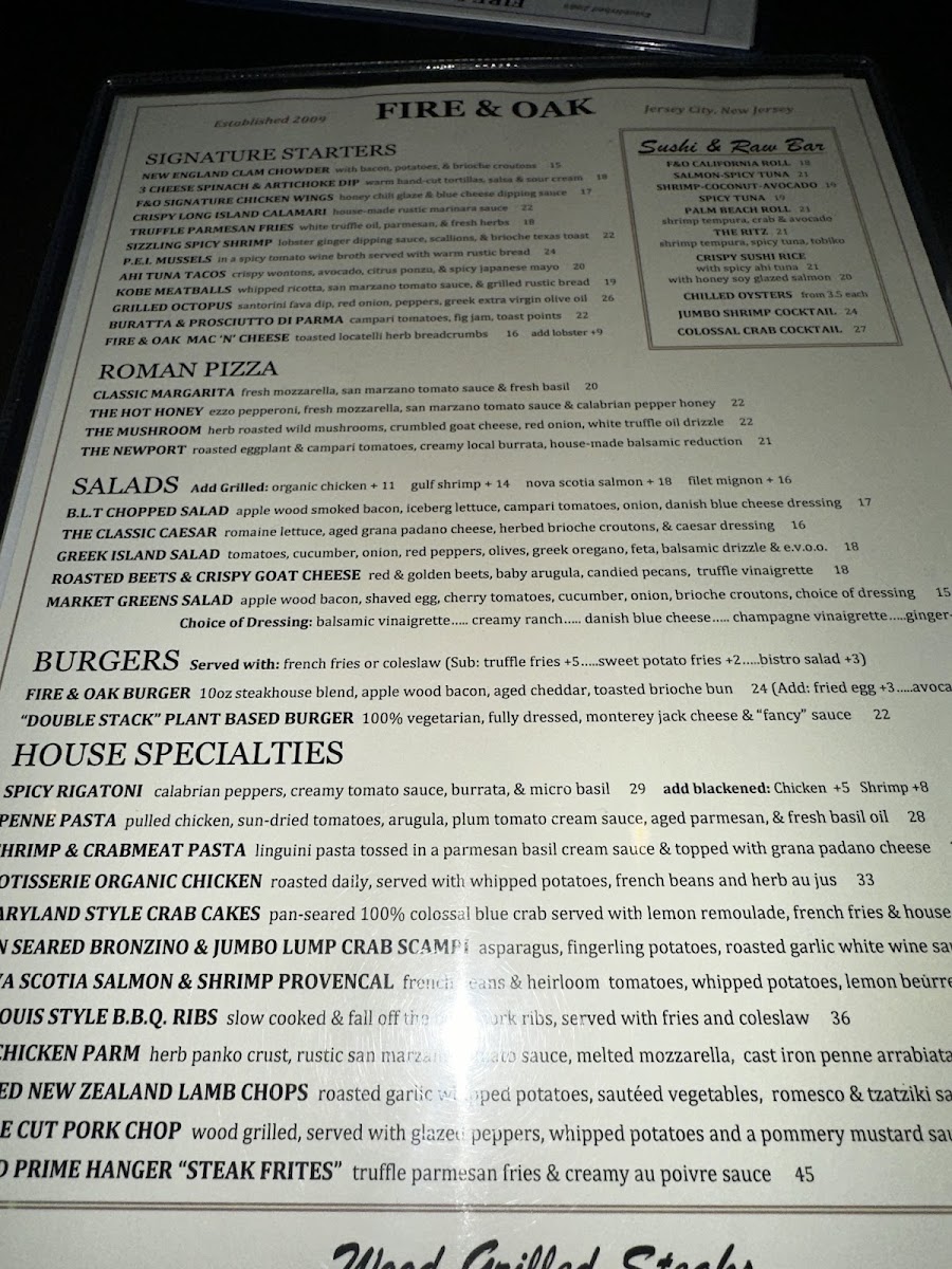 Fire and Oak Menu - Image 4
