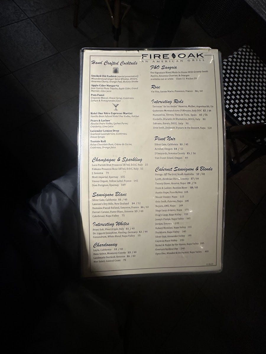 Fire and Oak Menu - Image 5